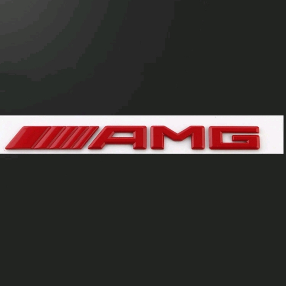 Mercedes AMG Black Emblem Badge Red Black Or Silver Adhesive Back